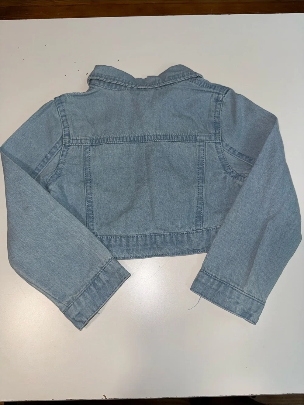 Little Lass Light Blue Denim Jacket with Rhinestone Heart